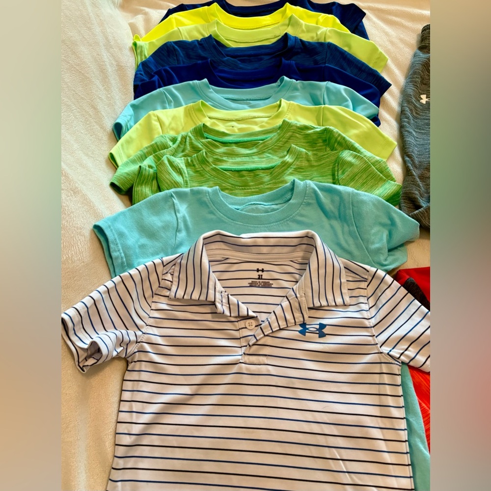 UNDER ARMOUR : Toddler Boy 3T 30pc Lot Shorts Shirts Activewear Bundle - Picture 3 of 16